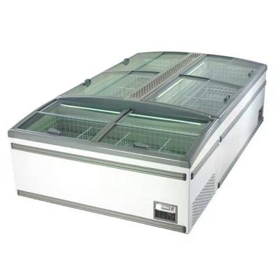 China Chest Freezer Automatic Defrosting Refrigeration Equipment Supermarket Island Freezer for sale