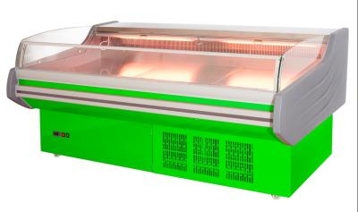 China Remote commercial Open Front Meat showcase Butcher refrigeration Equipment seafood display counter for sale