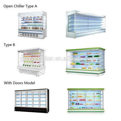 China 110v 60hz Multideck Open Front Chiller Air Curtain Refrigerator Low Noise for sale