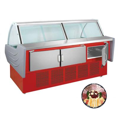 China Solo - refrigerador de la exhibición de la tienda de delicatessen de la temperatura, refrigerador del plato de la carne del supermercado en venta