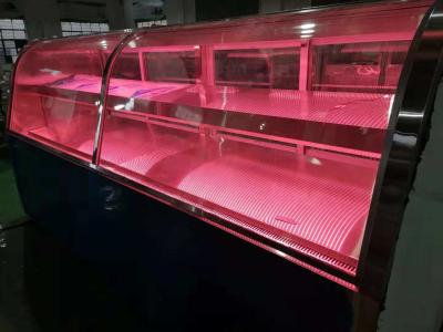 China Transparent Deli Display Refrigerator With Heater Glass Door / Freshing Beef Display Showcase for sale