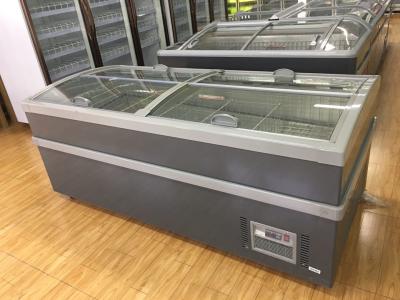 China 220 V 50hz Top Glass Sliding Door Deep Chest Freezer For Dairy Products for sale