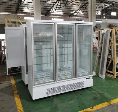 China Bottom Mount Compressor Unit 1600L Glass Door Standing Freezer Showcase for sale