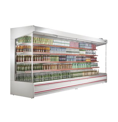 China White / Red Upright Open Chiller Supermarket Showcase With Big Capacity For Store for sale