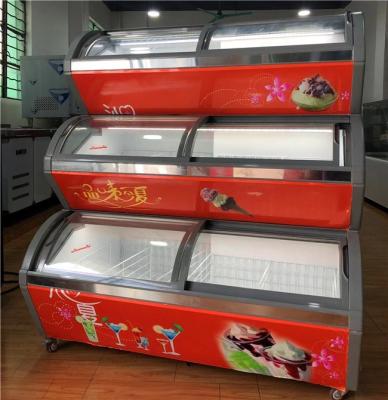 China -22 Degree Ice Cream Display Freezer With 3 Cabinet Low Noise for sale