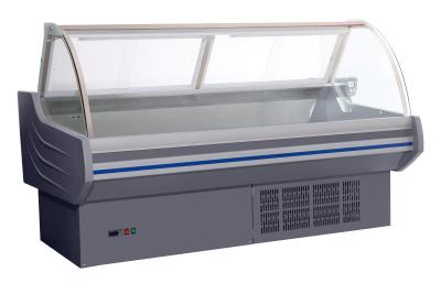 China Butcher Refrigerated Meat Display Case With Rear Sliding Glass Door for sale