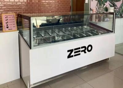 China Gelato Display Cabinet Scoop Display Ice Cream Freezers With GN Pans for sale