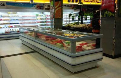 China White Single Site Supermarket  Ice Cream Display Freezer With Sliding Door for sale