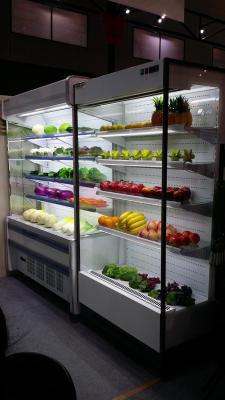 China Full Glass Small Multideck Fridge Fruits Dispaly Showcase For Convenient Store for sale