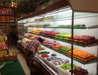 China Escaparate abierto derecho libre del supermercado del refrigerador de Multideck, refrigerador delantero de cristal en venta