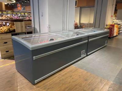 China Plug In Freezer And Refrigeration Island Freezer With Sliding Cover for sale