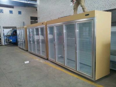 China Gold Cool Storage Room Glass Display Fridge For Beverage And Milk for sale
