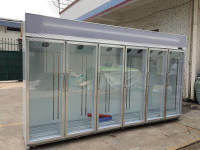 China Free Standing Glass Door Refrigerator Showcase Cold Storage Chamber for sale