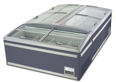China Top Open Freezer Supermarket Refrigeration Sliding Glass Door Chest Island Freezer for sale