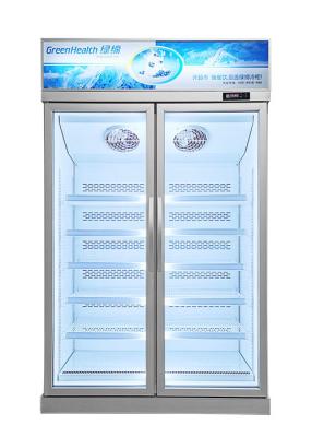 China Double Glass Door Upright Commercial Display Freezer Automatic Defrost for sale
