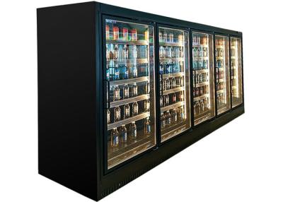 China Black Glass Door Commercial Display Freezer Upright Bar Cabinet For Beer Drink for sale