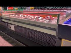 Meat / Chicken Deli Display Refrigerator Compressor Fan Cooling For Convenience Shop