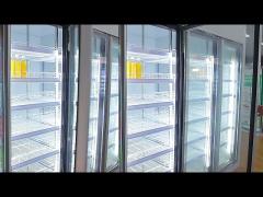 Refrigeration Back Load Display Fridge Freezer With Glass Doors Panel Thickness 75mm