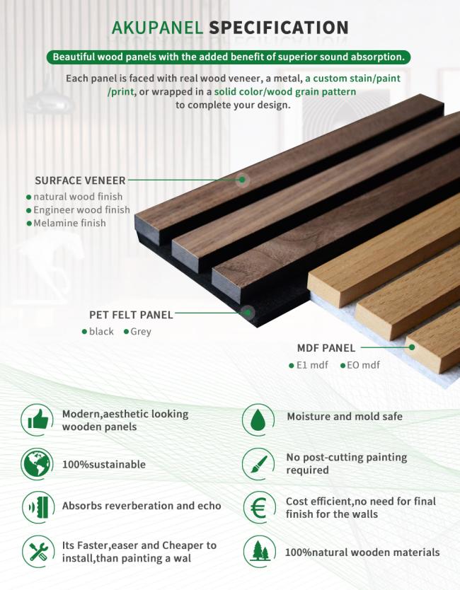 Wood Slat Pet Acoustic Panel