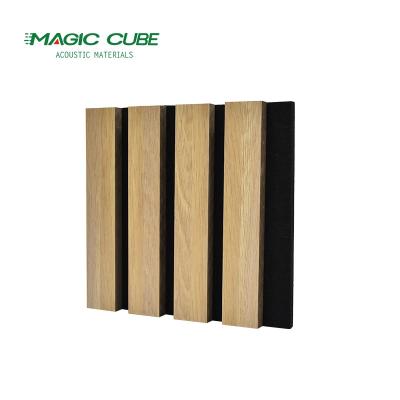 China PET Acoustic Slat Wall Panel Decorative Interior Wood Slat Wall Panels for sale