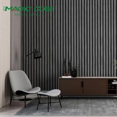 China 3 Side Wrapped Acoustic Slat Wall Panel Sound Absorbing Wood Veneer for sale