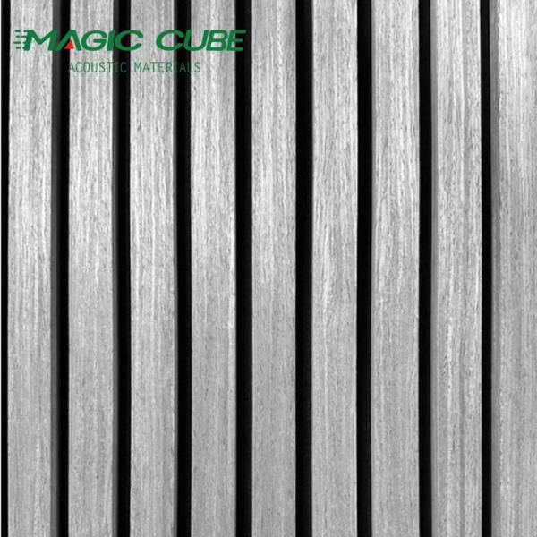 Quality Wrapped Acoustic Slat Wall Panel Sound Absorbing 3 Side Wood Veneer for sale