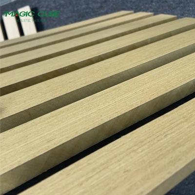 China Customized Polyester Wooden Slat Panel Flame Resistant For Meeting Rooms for sale