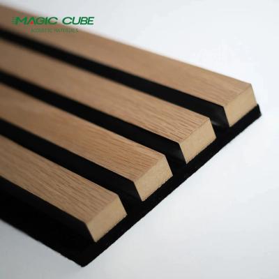China Wooden MDF Slatted Wall Panels Aku Panel Acoustic Wooden Slat Wall Panels for sale