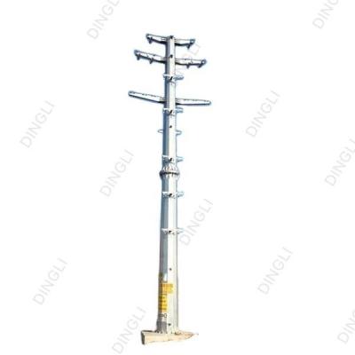 China 33kV Transmission Line Steel Pole Tower Electrical Power Pole for sale