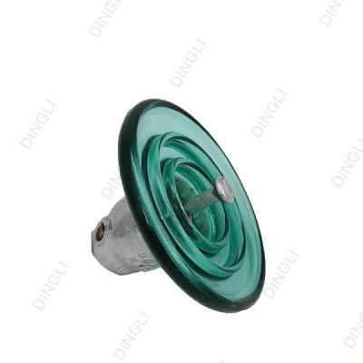 China 130kV 40KN Tensile Electric Glass Insulators With 16mm Socket Coupling for sale