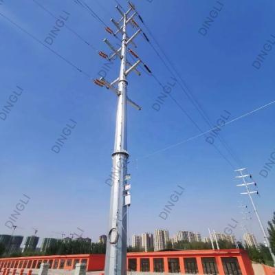 China Mono Steel Pole Tower For Transmission Line Steel Structure Wireless Mobile Signal Tower for sale