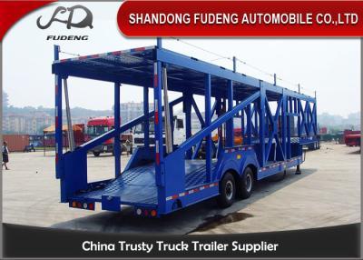 China Customized Skeleton Shape Car Carrier Trailer 2 Axle Carbon Steel Material for sale