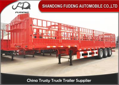 China 3 Axles 40 FT Side Wall Semi Trailer Steel Material 30-80 Tons Loading Capacity for sale