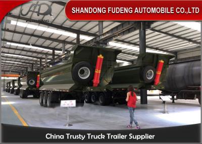 China Reboque 3 do corpo da descarga de 27 metros de Cubicos - aço de grande resistência do eixo FDZH110601 à venda