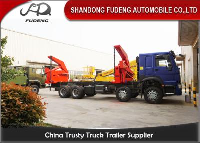China 20 Feet Side Lifting Container Trailer Truck , XCMG 37 Ton Crane With Slide for sale