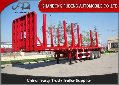 China Timber Transport Logging Semi Trailer , 2 / 3 Axles Flatbed Trailer for sale