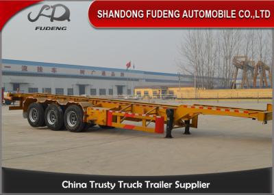 China Semi Chassis Container Trailer 40 Foot Straight Frame Tri Axle Container Carrier Truck for sale