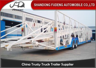 China Double Level Mechanical Car Transporter Trailer  Open Design Three Axles for sale