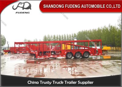 China 2 / 3 Axles Hydraulic Car Carrier Trailer 8 To 24 Sets Mechanical Suspension for sale