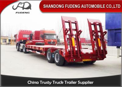 China 2 axles lowboy low bed truck semi trailer 30 ton 40 ton with spring ladder for sale