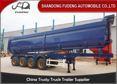 China 4 Axles U Shape 45 CBM Tipper Dump Semi Trailer , Tractor Dump Trailer for sale
