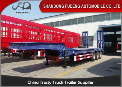 China 2 Axles Low Bed Semi Trailer 20-40 Tons Machine Loading Spring Steel Suspension for sale