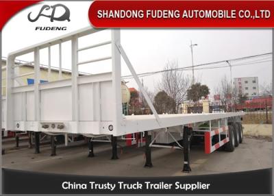China Carbon Steel 3 Axles 40 Ft 45 Ft Lowboy Flatbed Trailer Transport 60 Tons for sale