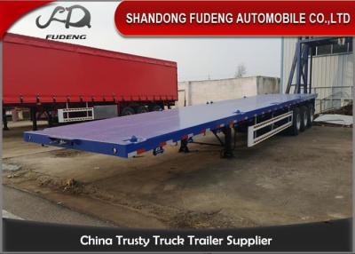 China 3 Axles 30 Tons 40Ft Low Flatbed Truck , Flatbed Semi Trailer Carbon Steel for sale