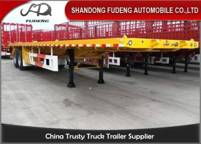 China 2 / 3 Axles 40 Feet Lowboy Semi Trailer With 12 Units Lock Flatbed Trailer for sale