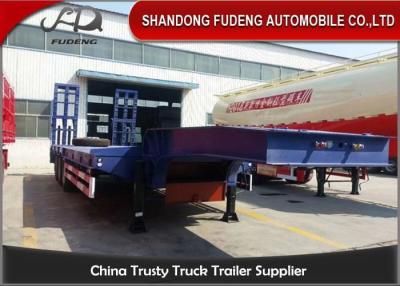 China Mechanic Flatbed 4 Axles Steel 60T Low Bed Semi Trailer for sale