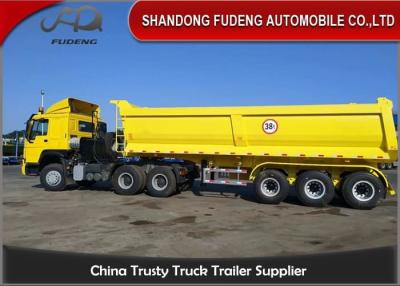 China Big Capacity CE Dump Semi Trailer Hyva Oil Cylinder 30 Tons Transport Stone for sale