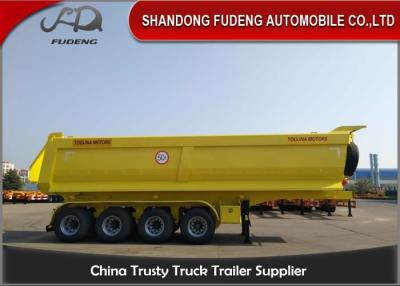 China De 3 eixos do transporte da construção do material reboque da descarga do caminhão semi com o cilindro do óleo de Hyva à venda