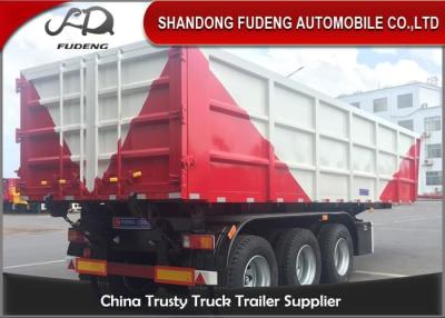 China 50 Tons Square Shape Semi Dump Truck Customized Transport Heavy Stone for sale