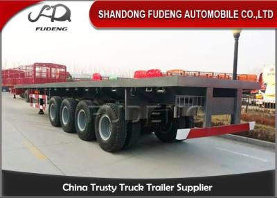 China Mechanical Suspension 4 Axle Flatbed 20 Ft Container Trailer for sale